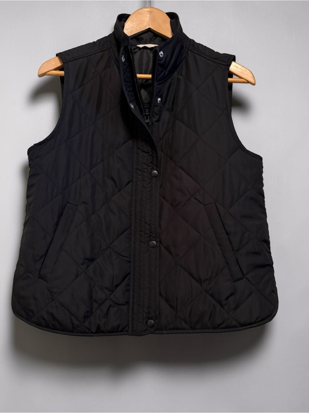 Maurices Quilted Black Women's Vest with Stand Collar